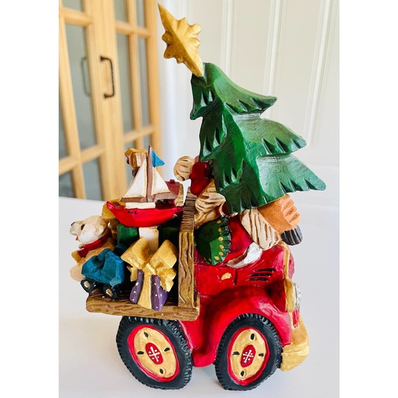 Vintage David Frykman Toy Music Box Santa Truck Christmas Tree 3D 1999 - Picture 4 of 8